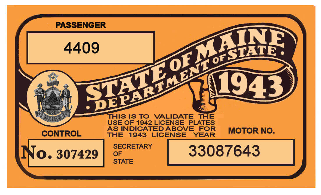 (image for) 1943 Maine Registration Sticker